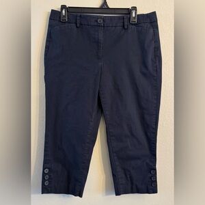 Talbots Black Capri Pants Women’s Size 8P Button Legs Petite